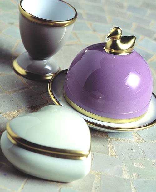 limoges egg cup, butter cloche & bonboniere