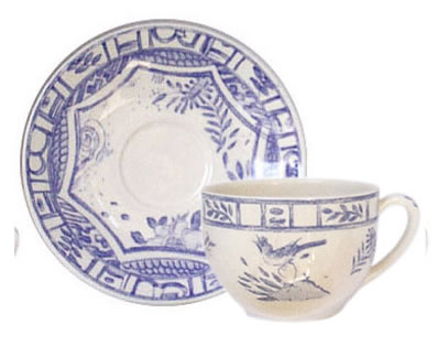 oiseau bleu jumbo breakfast cup & saucer