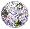 oiseau bleu plate 27.4 cm handpainted