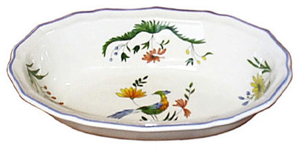 oiseaux de paradis oval vegetable dish