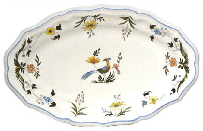 oiseaux de paradis oval platter 36 x 21 cm