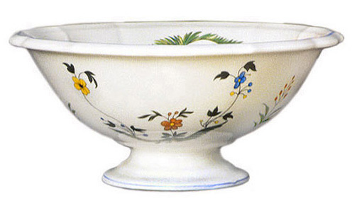 oiseaux de paradis footed open salad bowl