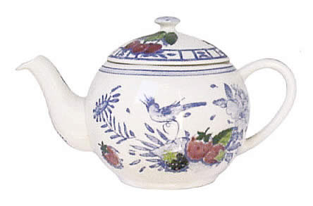 oiseau bleu hand painted teapot