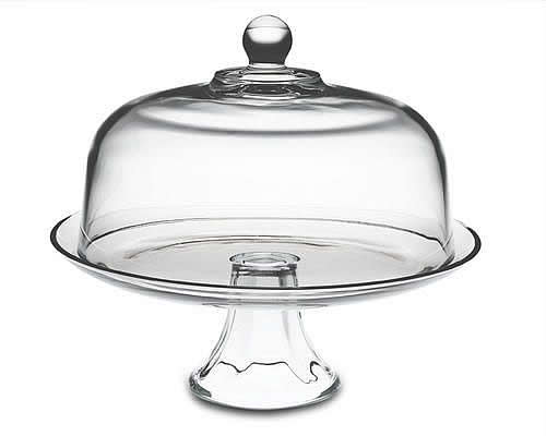 domed glass cake stand